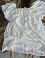 Blouse blanche col élastique TU