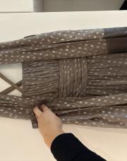 Robe avec étole taupe pois argenté 38/40