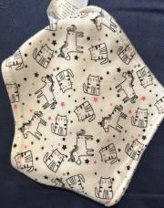 Bavoir bandana blanc zèbres chats