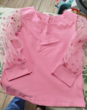 Blouse rose avec manches voile 4 ans