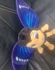 Peluche papillon bleu