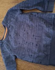 Pull bleu voiture 98 cm