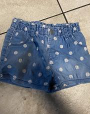 Short jeans à pois 