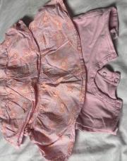 6mois robe combi short rose et fleur orange 