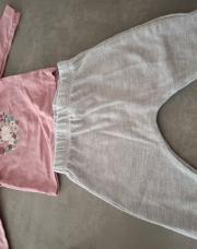 Ensemble 62/68 cm biche rose gris