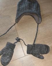 Moufle + bonnet gris jamais portée 