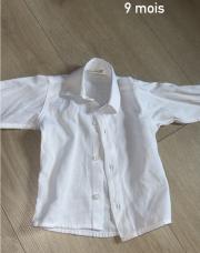 Chemise blanche  neuve 9 mois 