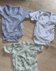 Lots de 3 bodies 0 mois 50 cm 