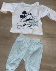 Pyjama Mickey avec pantalon bleu 3/6 mois 