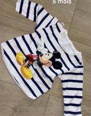 Blouse Mickey à ligne 6 mois jamais portée 