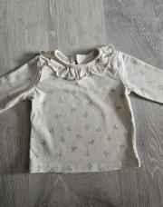 T shirt 3/6 mois fleur/creme