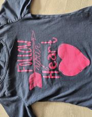 T shirt 2 ans bleu/rose follow your heart
