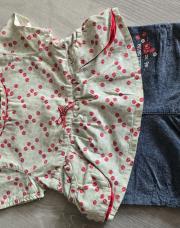 Ensemble 1 mois vert/jeans