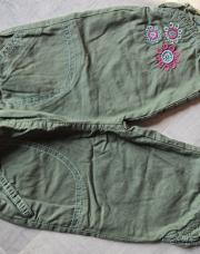 Pantalon 3 mois kaki/fleur