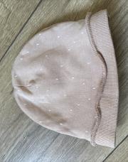 Bonnet beige petit pois blanc kiabi 