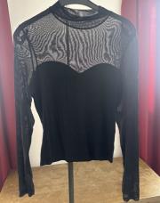 Blouse noir transparente 