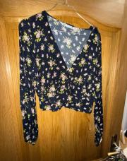 Blouse courte fleurs Zara 