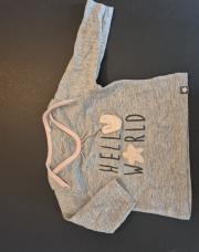 Haut gris hello world 0-1mois