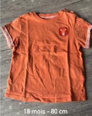 TEE shirt manche courte Obaibi orange 18 mois