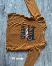 TEE shirt manche longue 18 mois brun