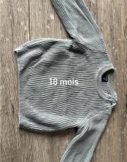 Pull en laine bleu clair 18 mois 