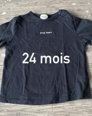 TEE shirt manche longue bleu 24 mois