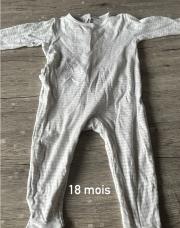 Pyjama ligné gris 18 mois