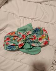 Maillot fleuri turquoise
