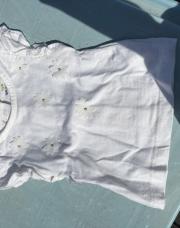 T-shirt blanc fleurs blanches 1 mois 