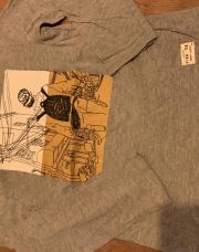 T-shirt ML jbc gris dessin jaune/bl 9ans