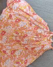 18mois - robe orange fleurie bretelles 