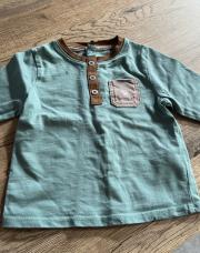 T shirt obaibi bleu brun 6 mois 