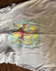 T shirt blanc ( flamant rose nouveau)