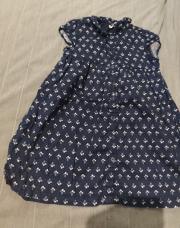 2ans - robe bleu fleurie boutons