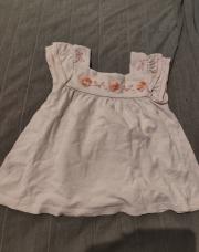 2ans - tshirt crême bord fleuri
