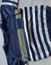 Pull T 74 9 mois bleu ligne
