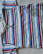 T shirt T 68 6 mois ligne rouge bleu beige