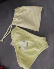 Culotte maillot 36m jaune avec sac 