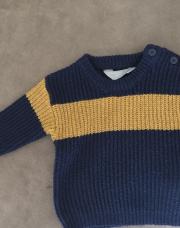 Pull 0-3m marine moutarde