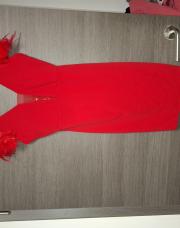 Robe soirée  rouge plume S