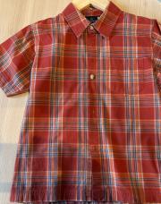 Chemise à carreaux courte manche, rouge, sergent Major, 6 ans