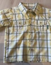 Chemise jaune à carreaux lignes vertes in extenso, 3 ans