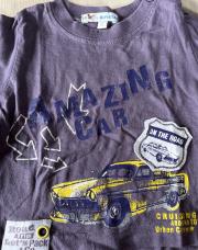 T-shirt courtes manches mauve, voiture, Boystar, 3 mois