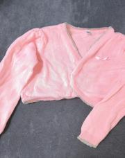 Gilet rose avec paillettes argentées 86