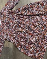 Robe noir fleuri rose rouge 98 cm