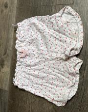 Short 80 cm blanc motifs rose rouge 
