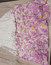 Robe blanche mauve 12 18 mois