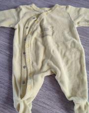 Pyjama naissance jaune bisous 