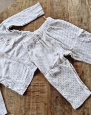 Pyjama 2pces blanc à pois 12M C&A