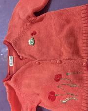 Gilet rouge grenouille 12 mois 